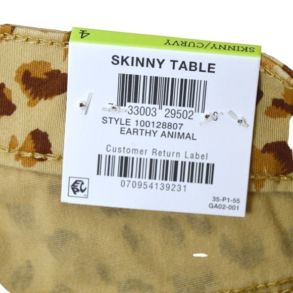 NWT Style & Co Curvy Skinny Leg Animal Print Pants, Size 4 - Picture 6 of 9